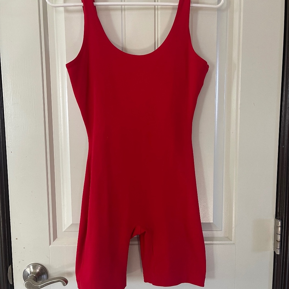 Red onesie leotard